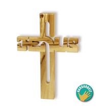 Kors i oliventræ ”Jesus”, 9,5 cm